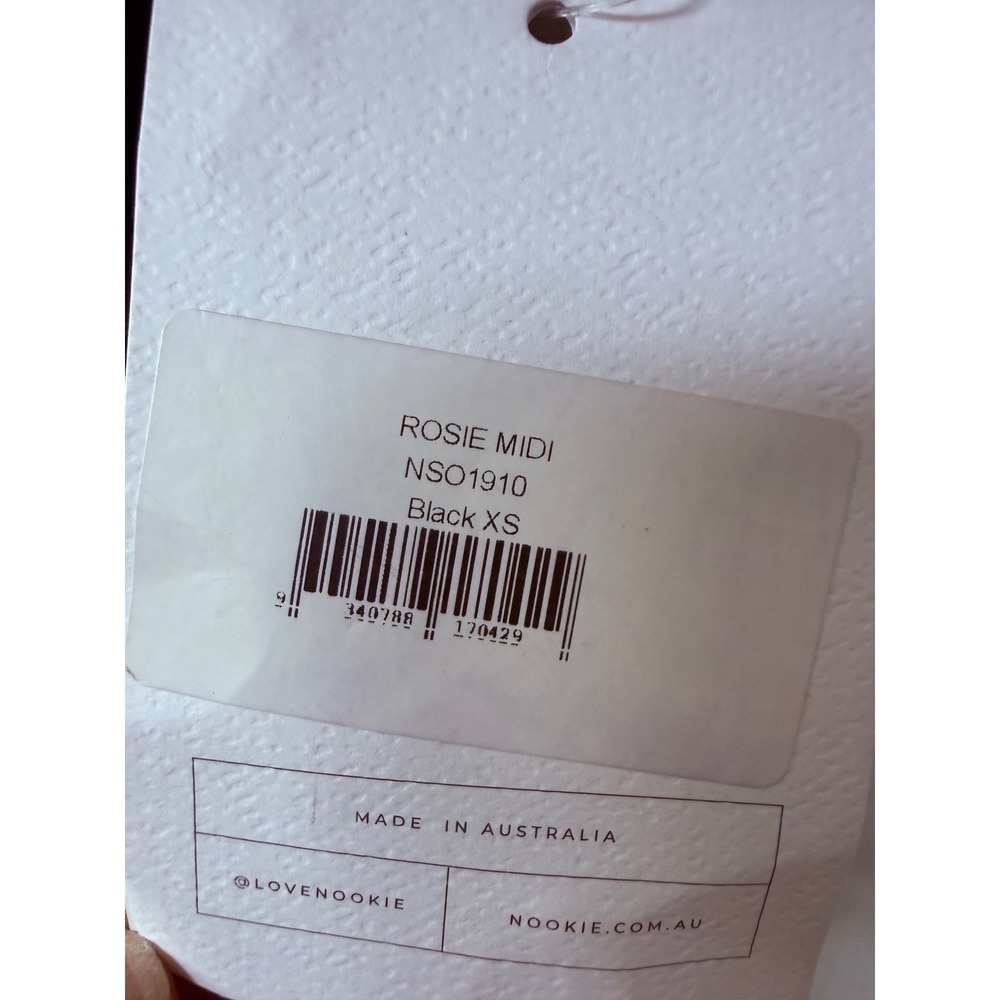 NWT Nookie Womens Rosie Midi Dress Black XS Ruched Bodycon Halter Cocktail Party - Picture 6 of 7